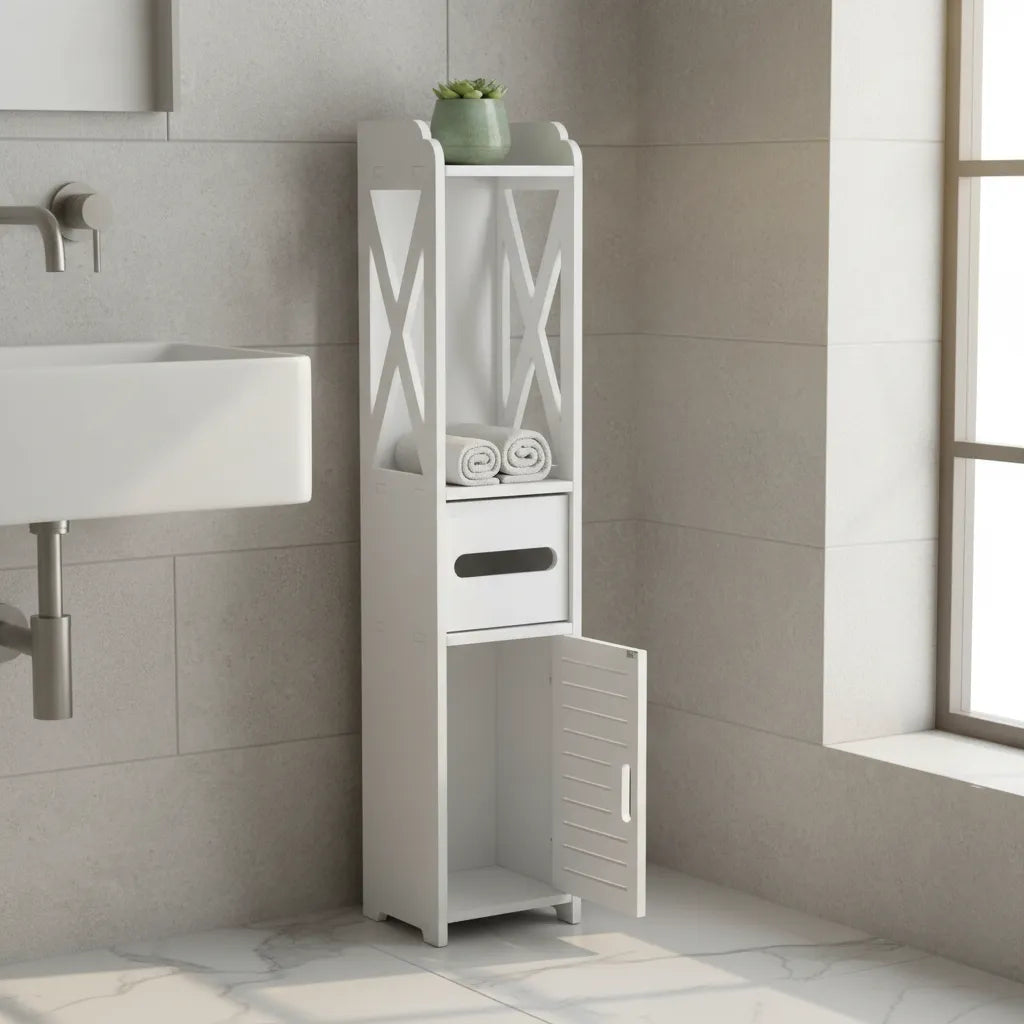 Mueble Organizador Multiuso Puerta Estantes Ideal Baño