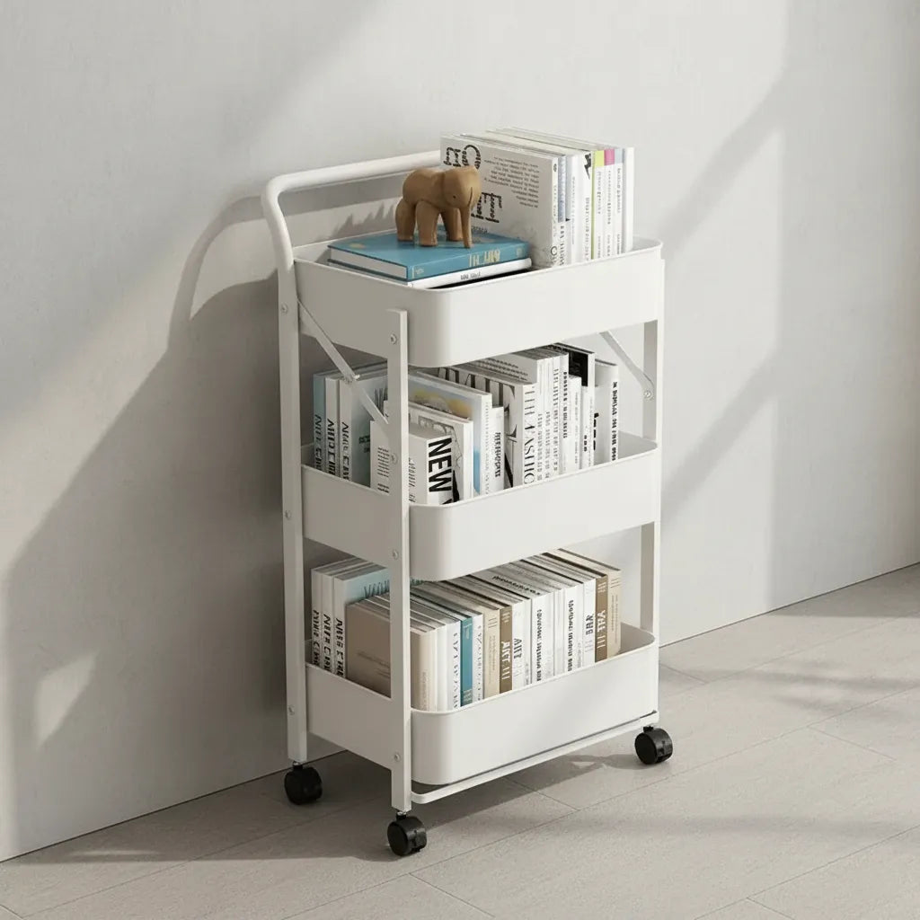 Carrito Organizador Plegable Con Ruedas 3 Niveles Multiuso