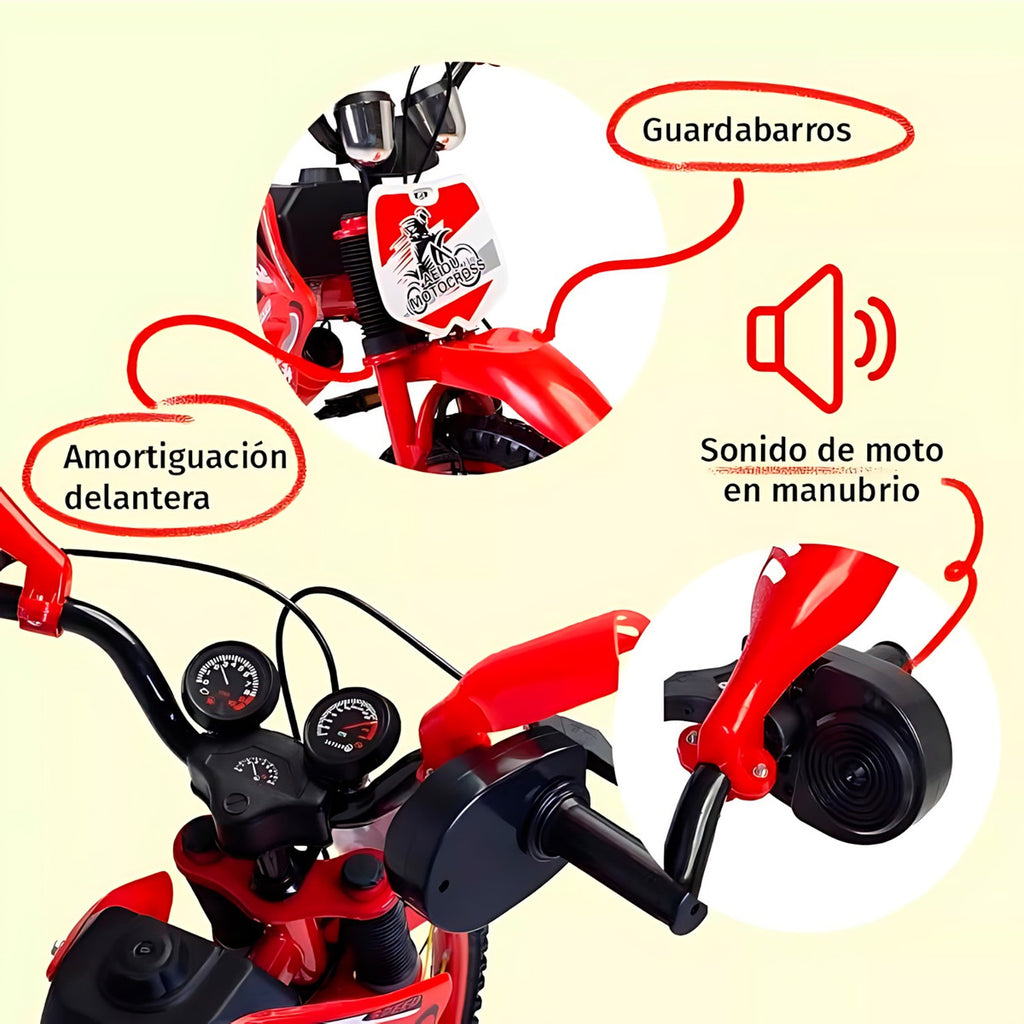 Bicicleta de Niño Motocross - Rojo