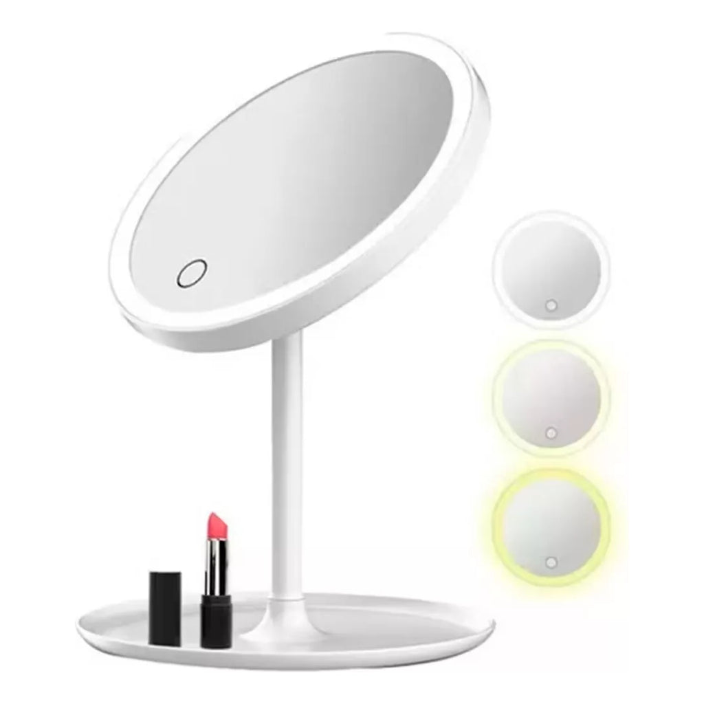Espejo Maquillaje Circular con Luz