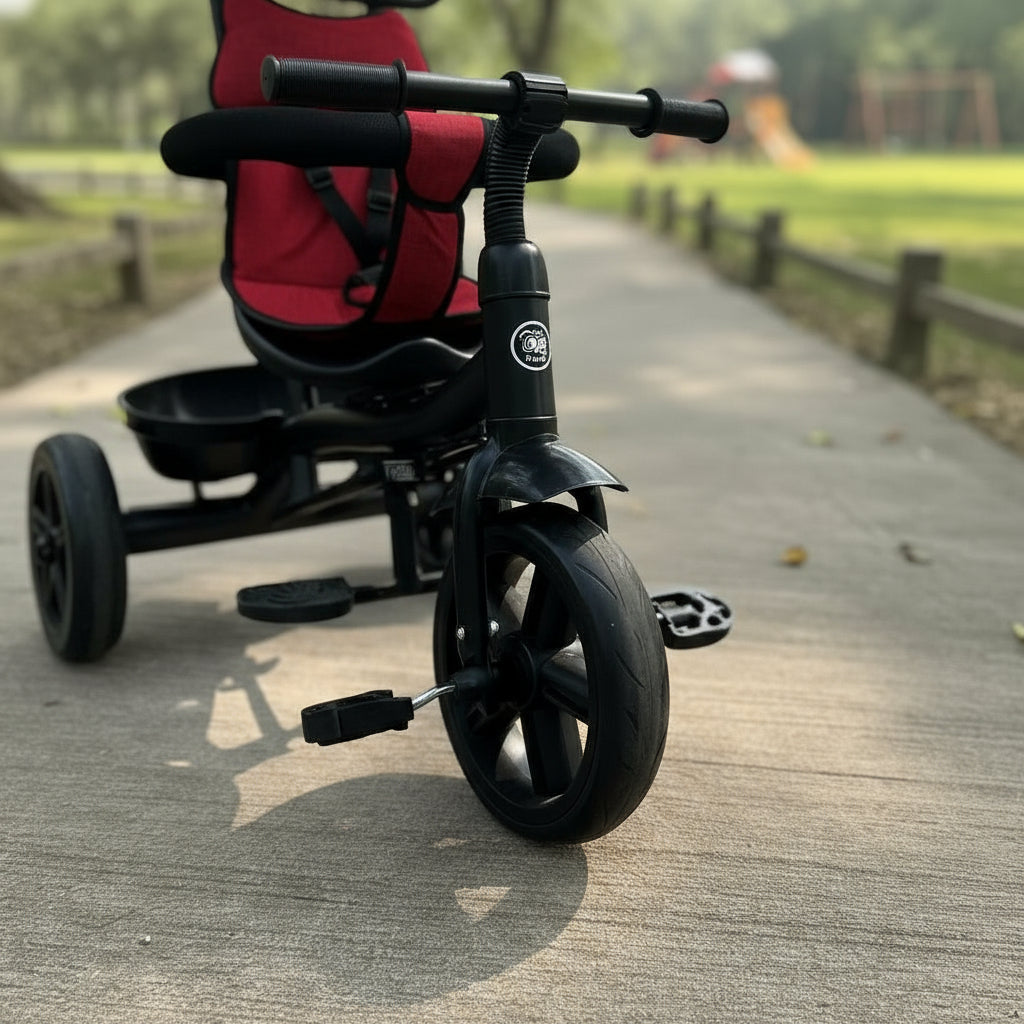 Triciclo Infantil con Capota + Manija - Rojo