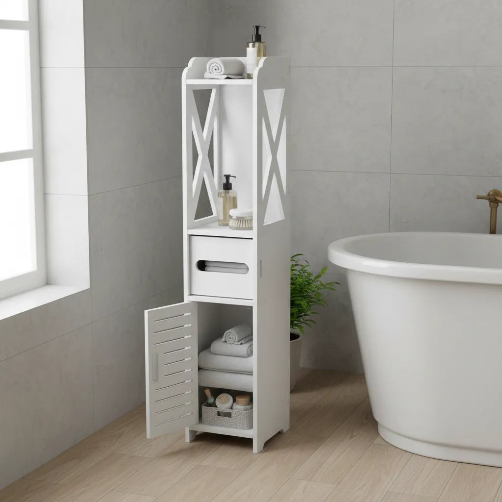 Mueble Organizador Multiuso Puerta Estantes Ideal Baño