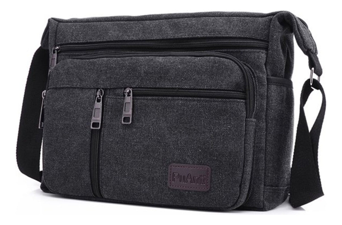 Morral Bandolera 5 Bolsillos - Negro