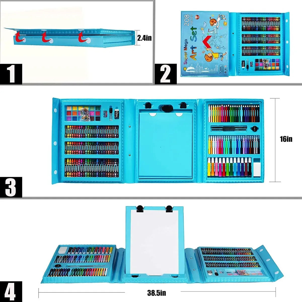 Set Arte Infantil Dibujo Pintura Maletín Valija X 208 Piezas