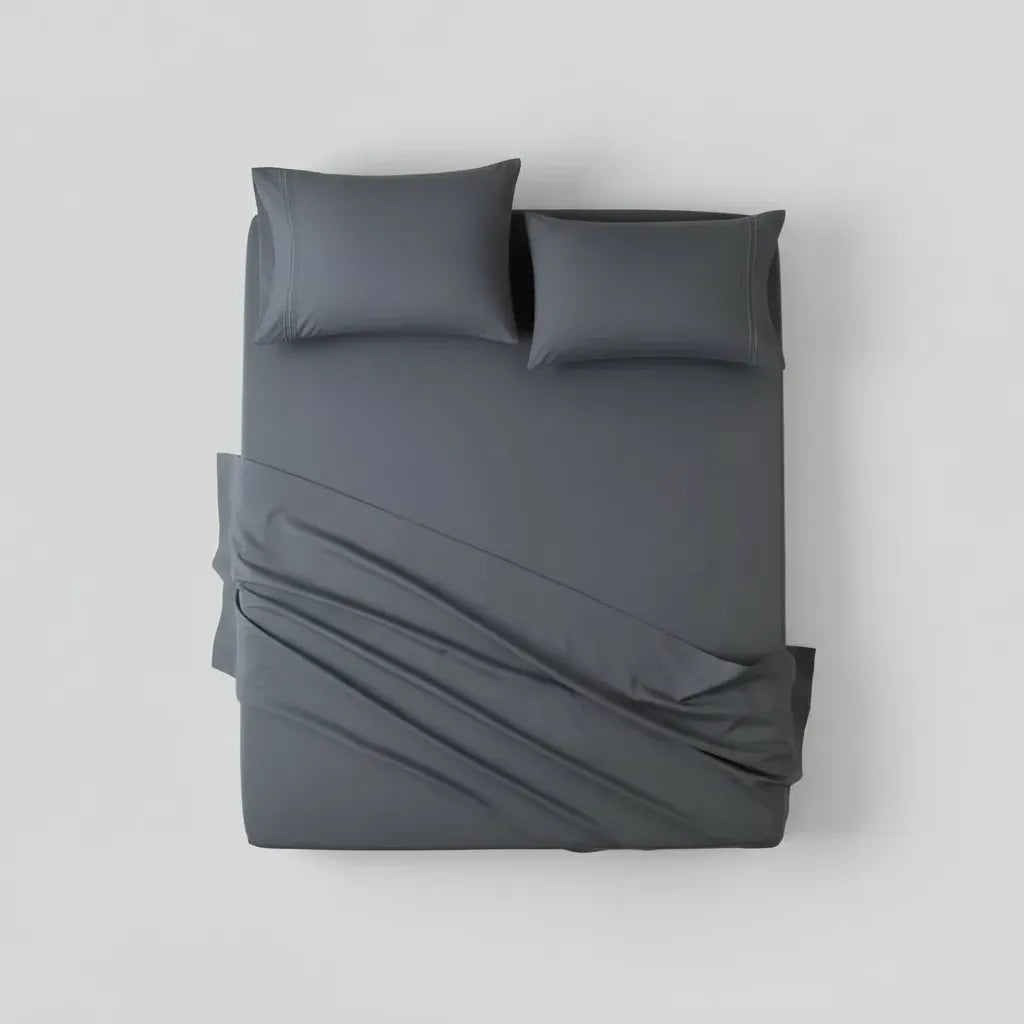 Juego De Sabanas Quality Ultra Suave - Gris Oscuro Queen