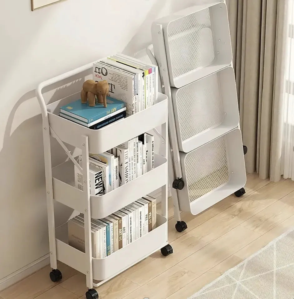 Carrito Organizador Plegable Con Ruedas 3 Niveles Multiuso