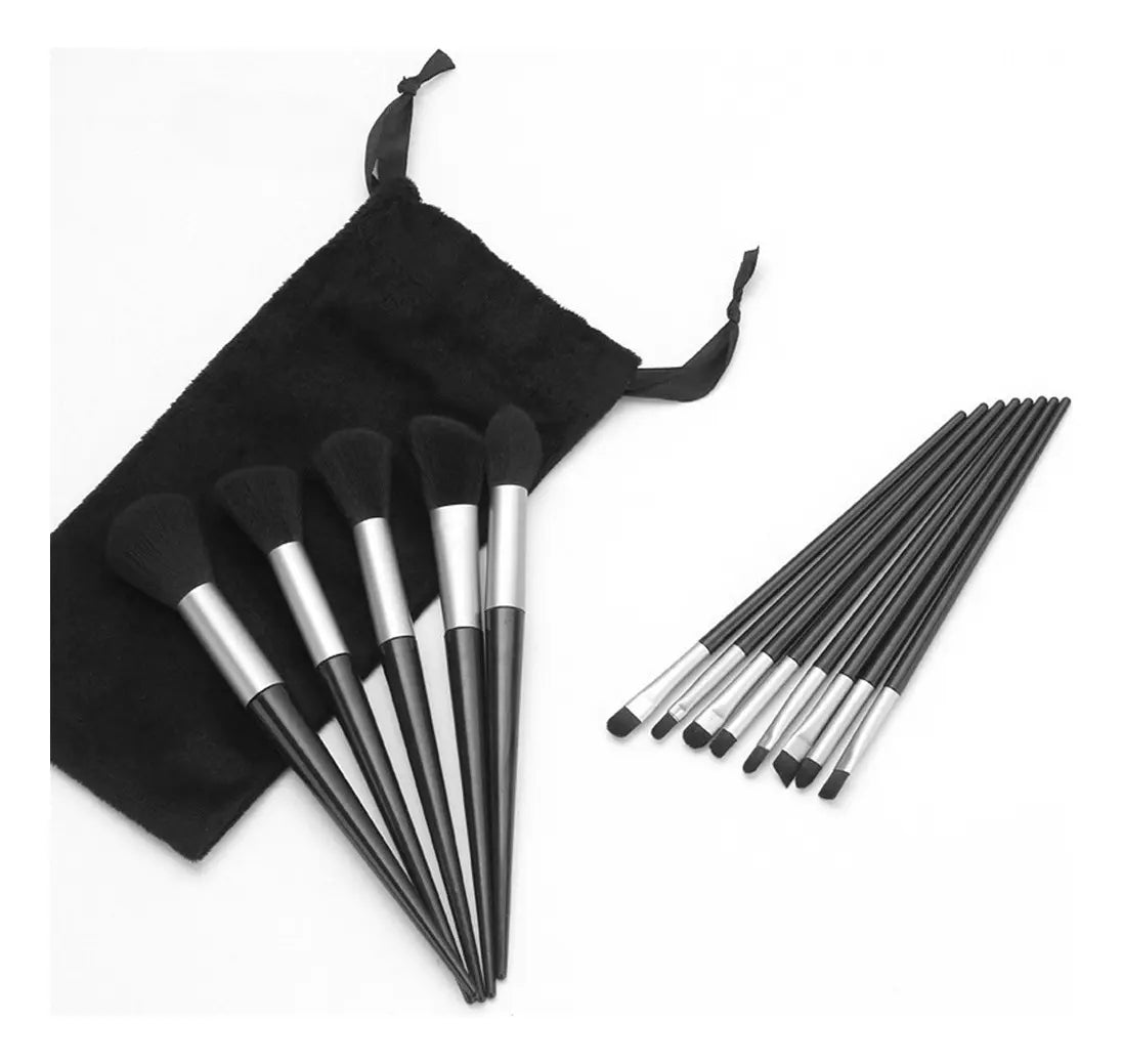 Super Kit De 13 Pinceles Y Brochas Para Maquillaje + Bolso