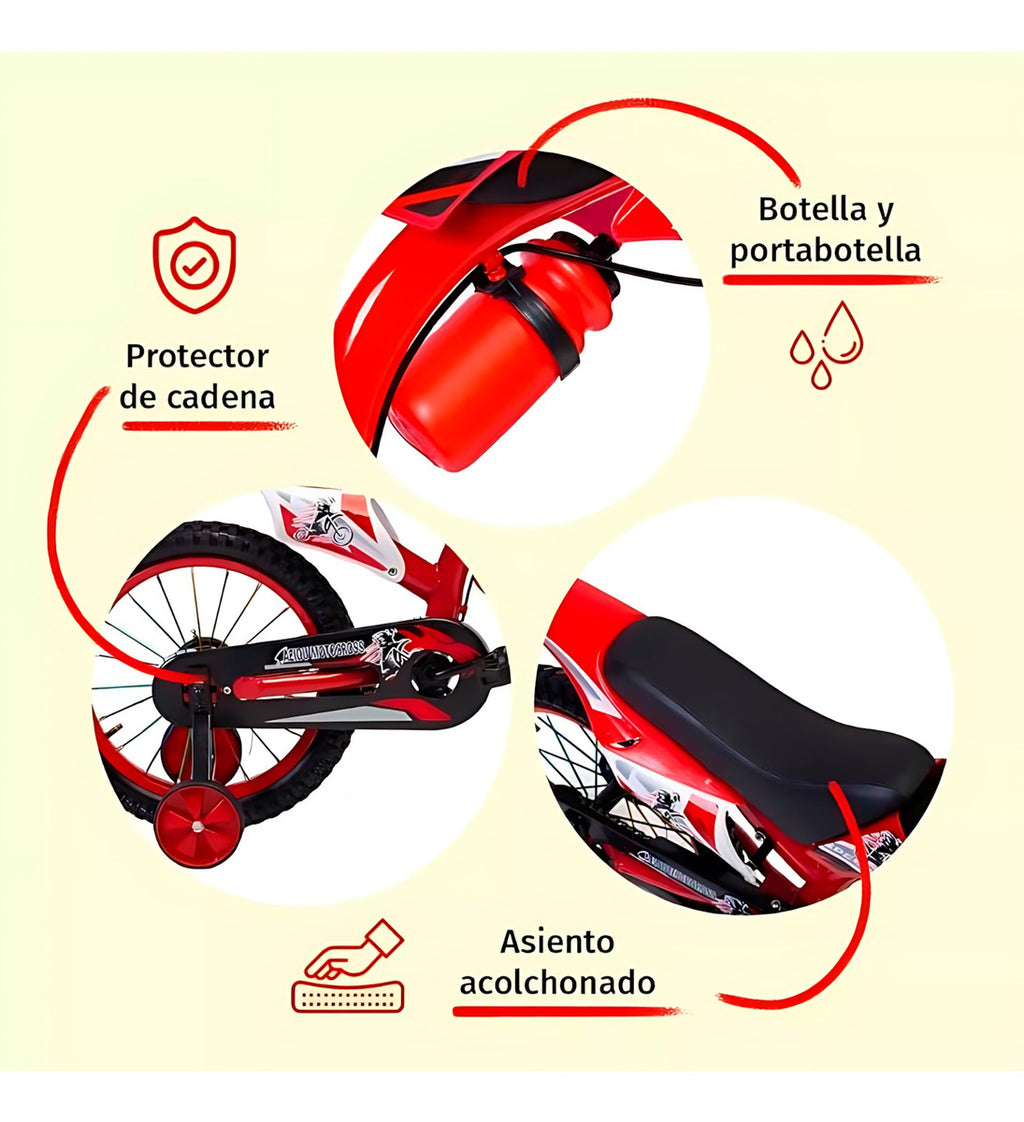 Bicicleta de Niño Motocross - Rojo