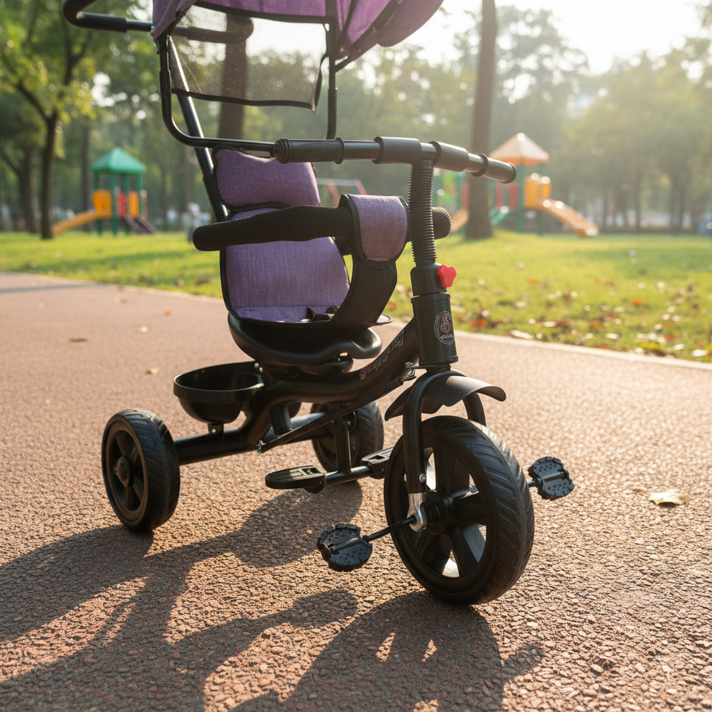 Triciclo Infantil con Capota + Manija - Violeta