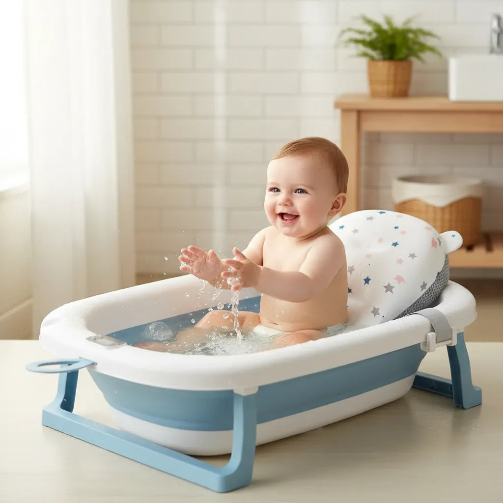 Baño Bañito Bebes Plegable Con Termómetro Con Baby Splash