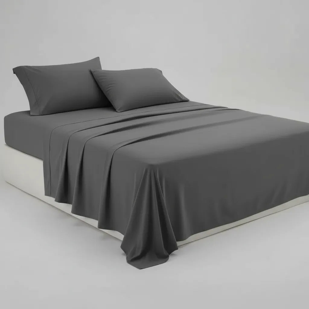 Juego De Sabanas Quality Ultra Suave - Gris Oscuro Queen