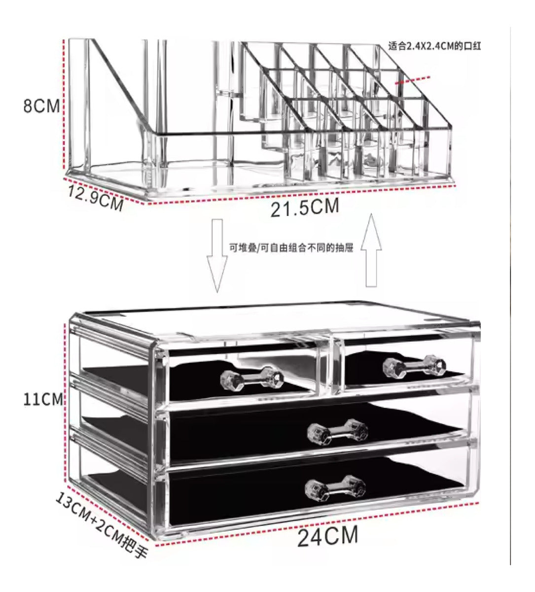 Organizador Maquillaje de Acrílico