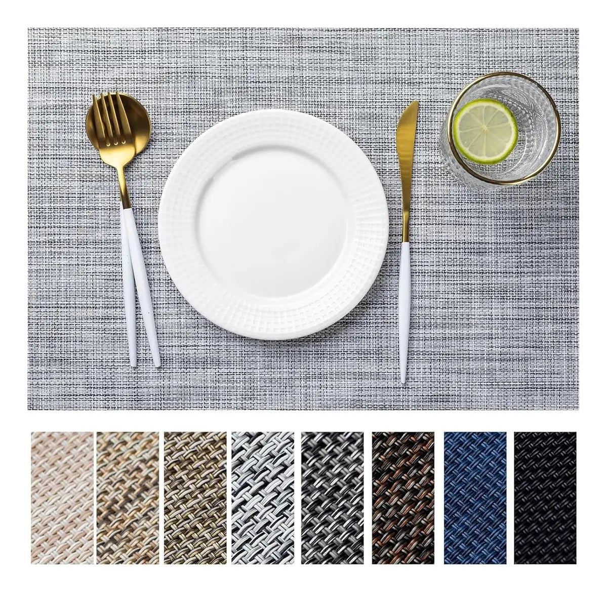 Mantel Individual Mesa Estilo Tejido Pvc Premium