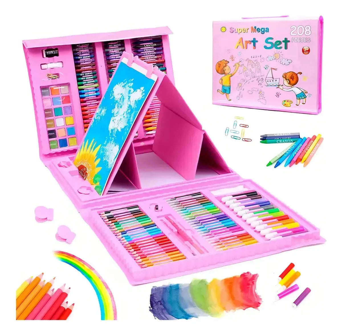 Set Arte Infantil Dibujo Pintura Maletín Valija X 208 Piezas