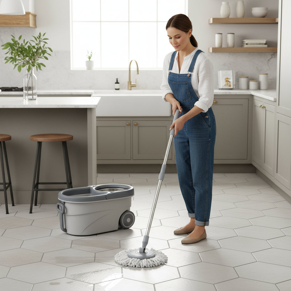 Mopa con Centrifugado + Trapeador - Gris