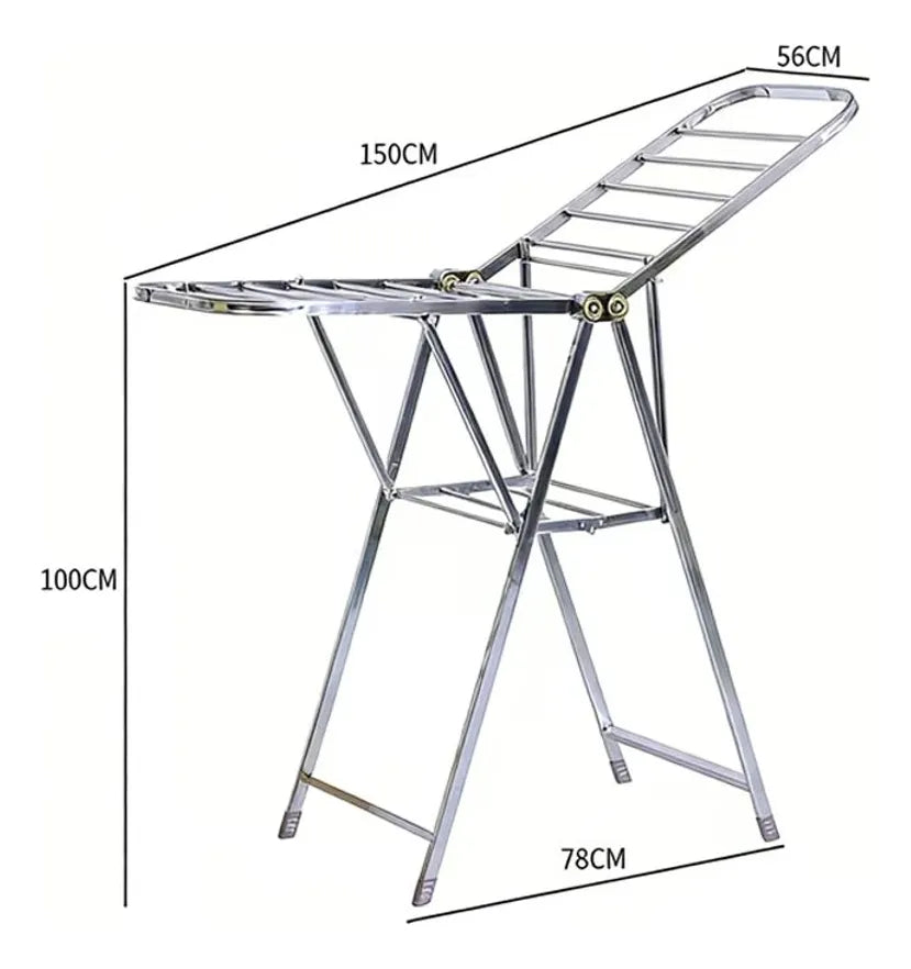 Tender Reforzado Ropa De Acero Inoxidable Plegable Grande
