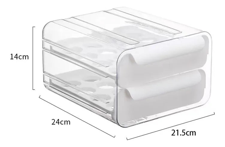Caja De Almacenamiento De Huevos Doble Capa Para 32 Unidades Color Blanco