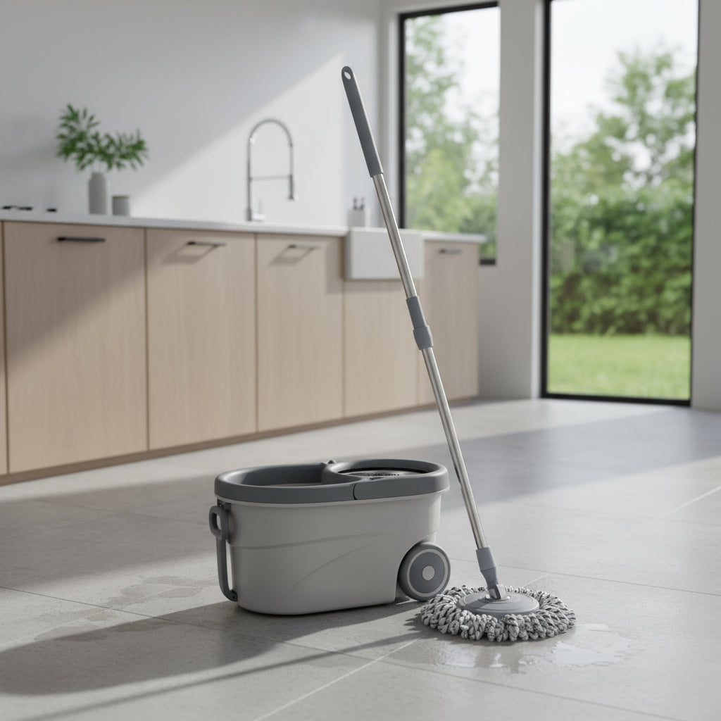 Mopa con Centrifugado + Trapeador - Gris