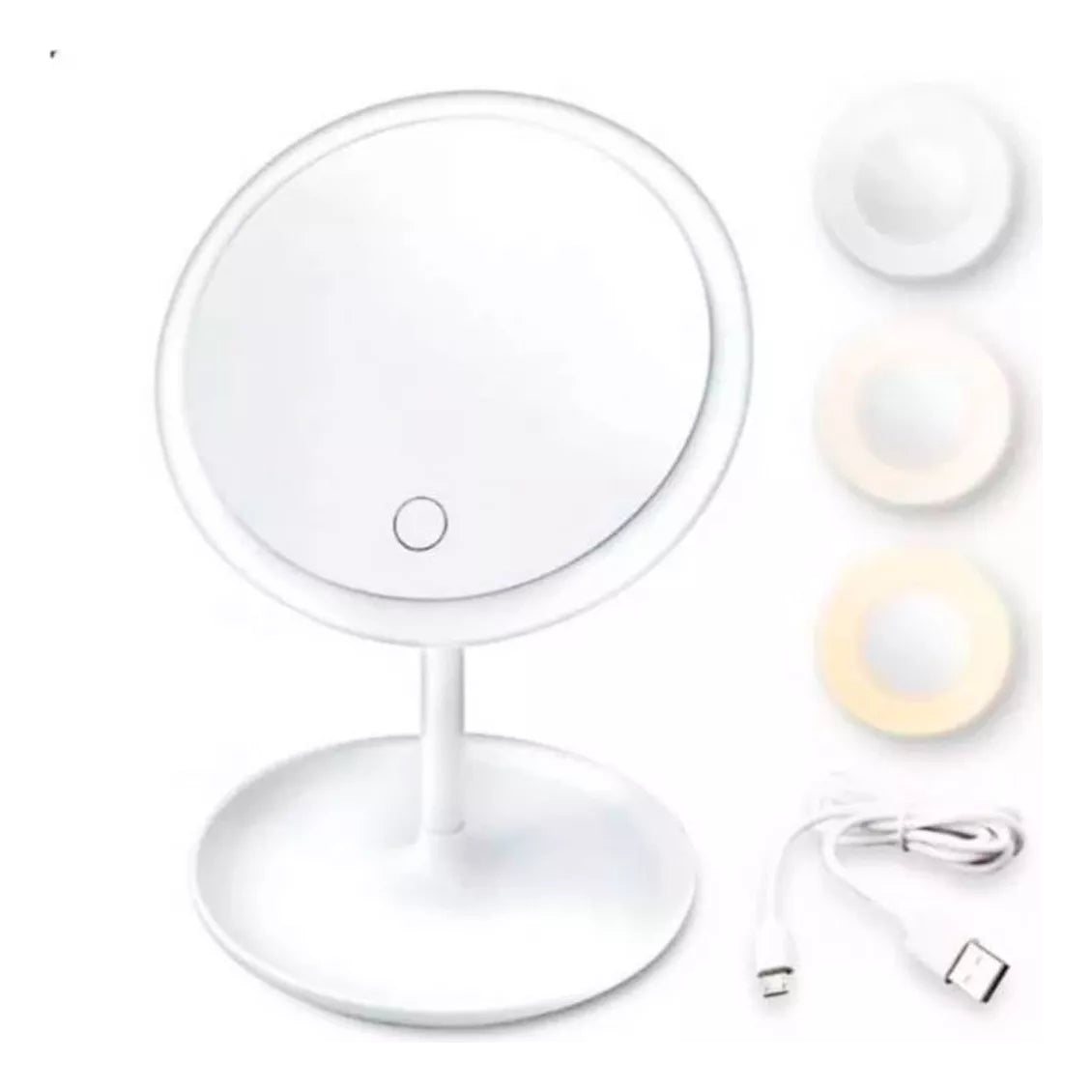 Espejo Maquillaje Circular con Luz