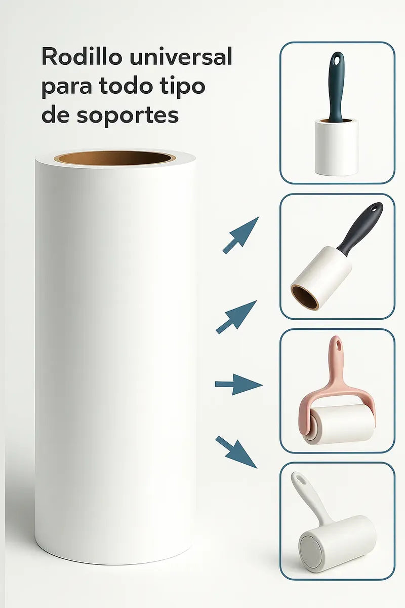 Rodillo Quita Pelos Adhesivo Pack X5 Repuestos Quita Pelusa
