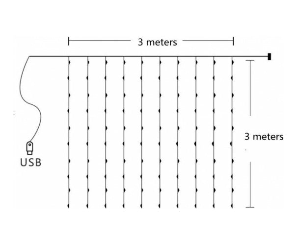 Cortina luz 3x3 metros Fría