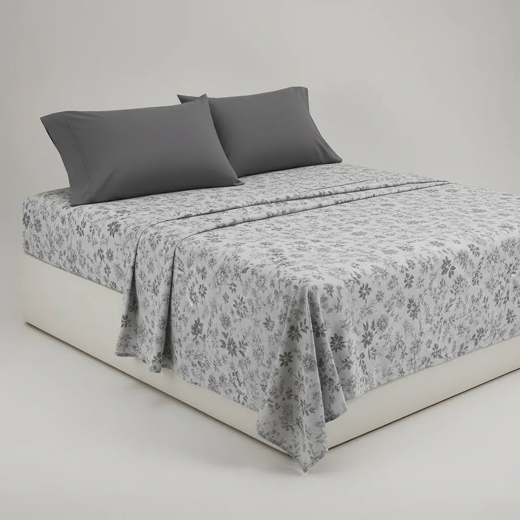 Juego De Sabanas Quality Ultra Suave - Gris Oscuro Queen