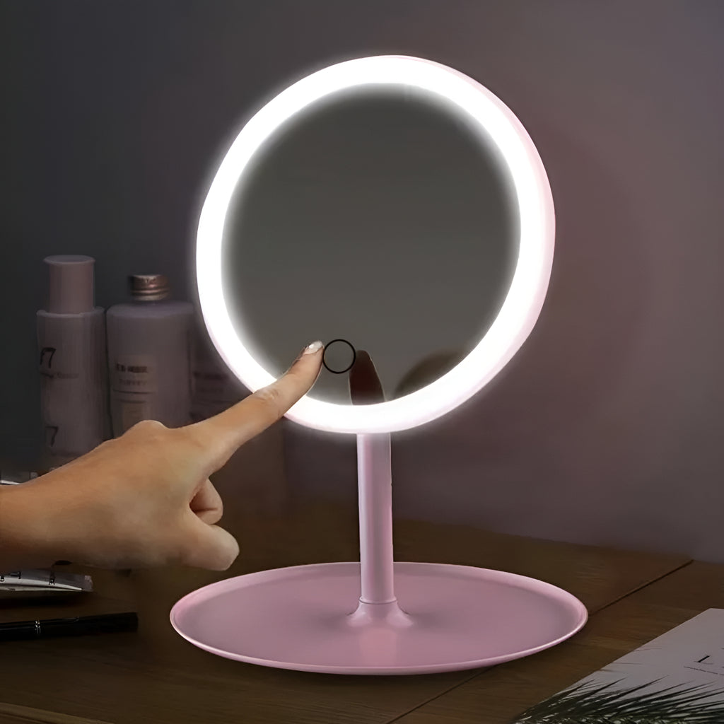 Espejo Maquillaje Circular con Luz