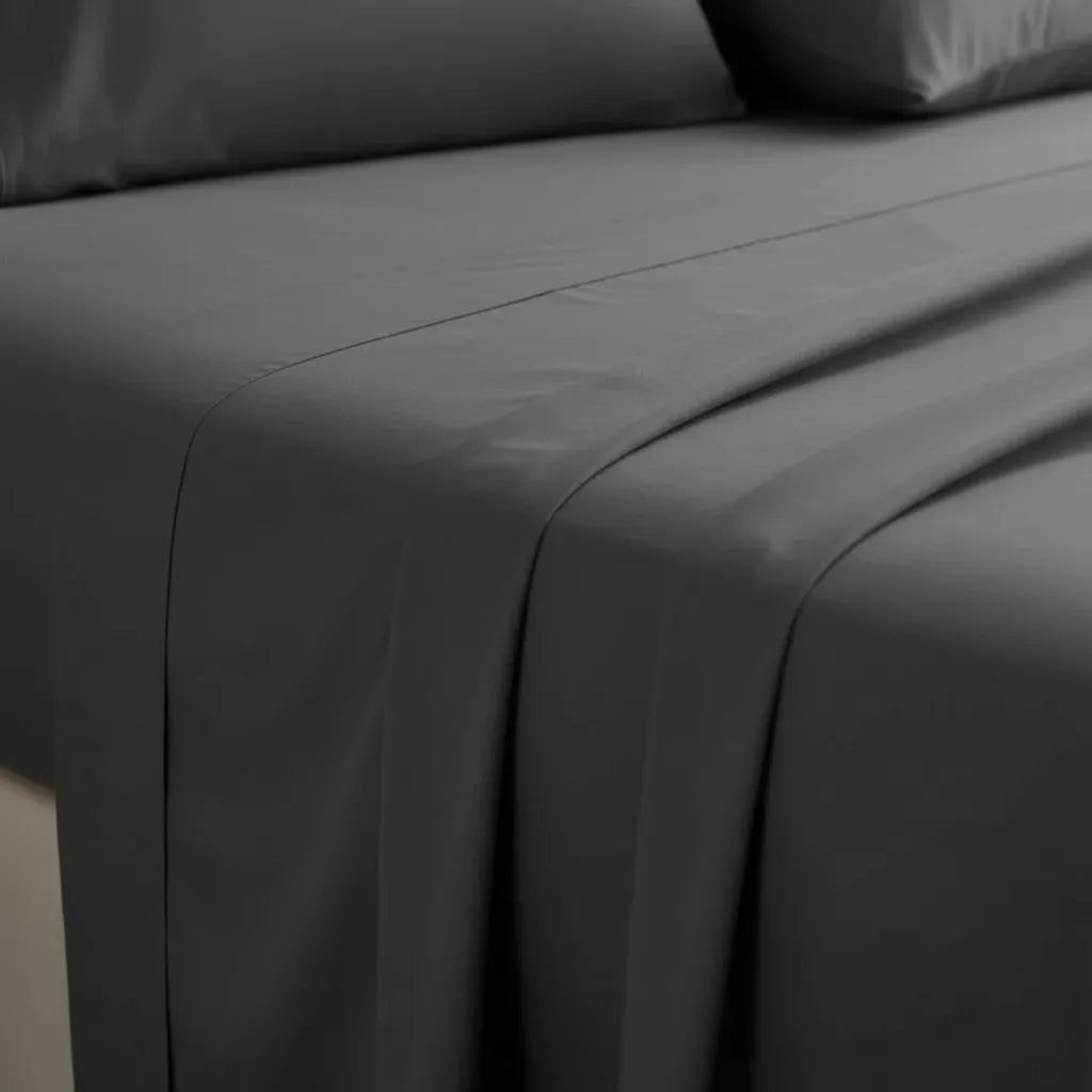 Juego De Sabanas Quality Ultra Suave - Gris Oscuro Queen