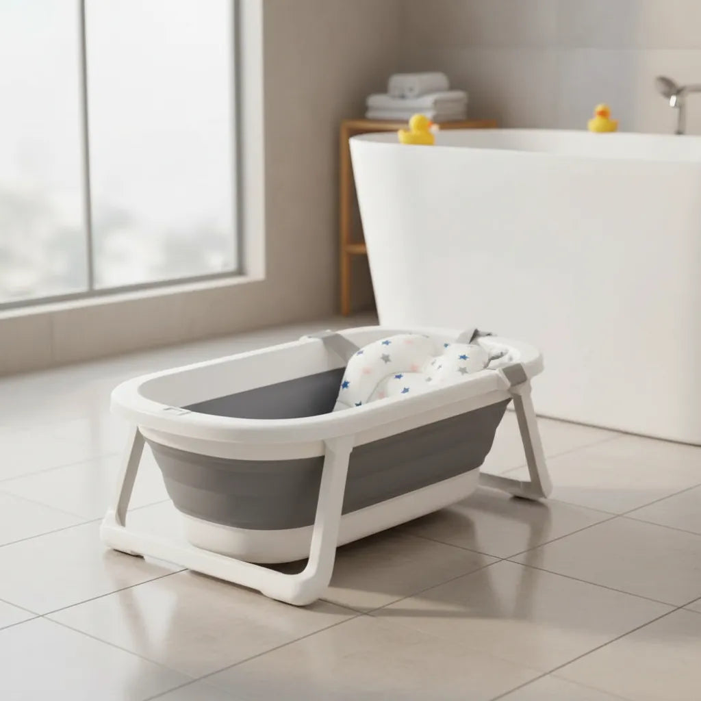 Baño Bañito Bebes Plegable Con Termómetro Con Baby Splash