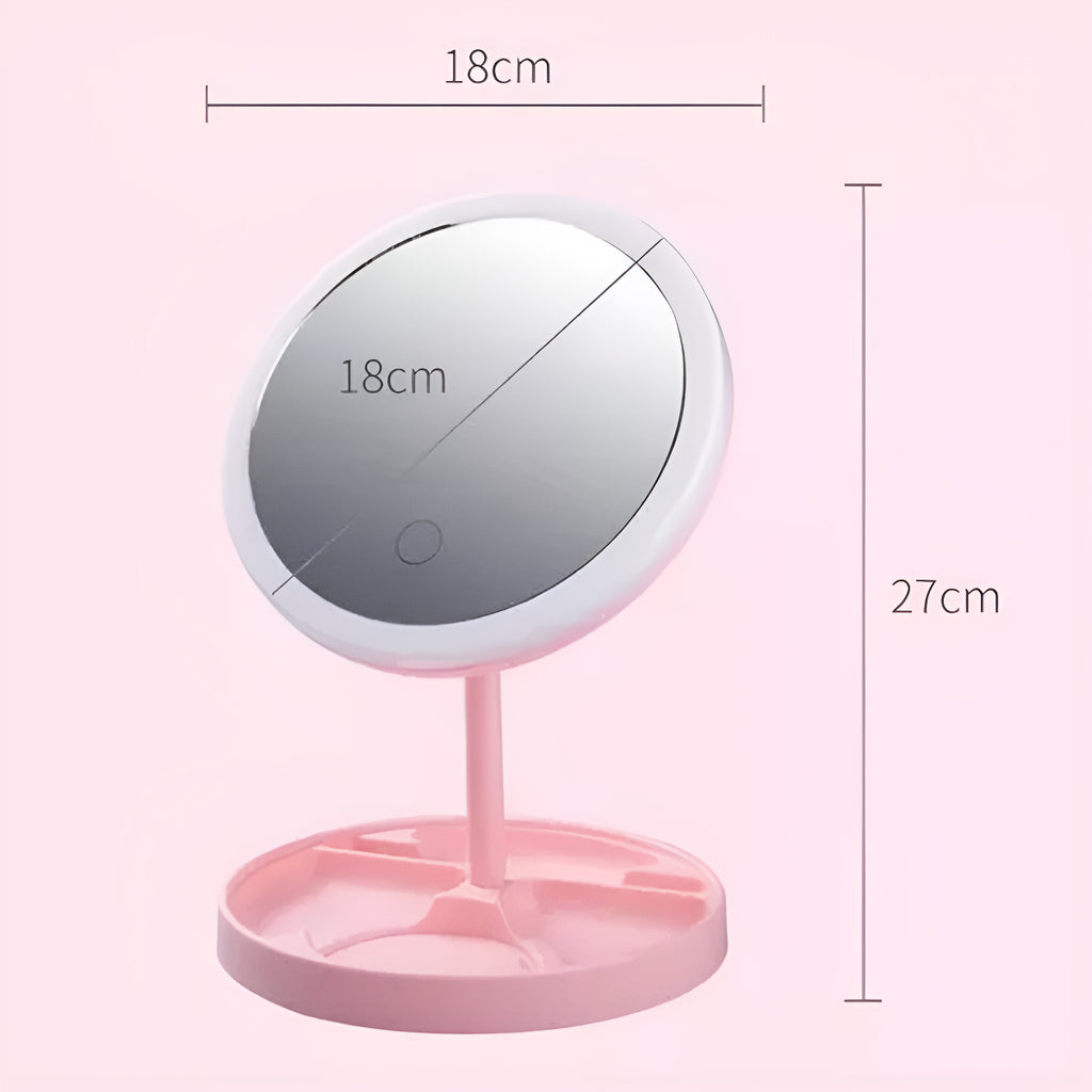 Espejo Maquillaje Circular con Luz