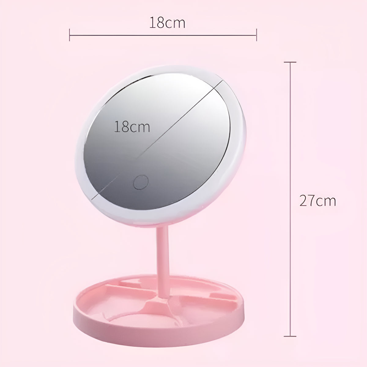 Espejo Maquillaje Circular con Luz