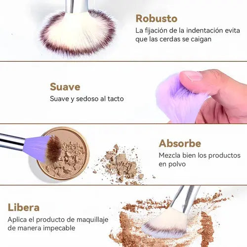 Super Kit De 13 Pinceles Y Brochas Para Maquillaje + Bolso