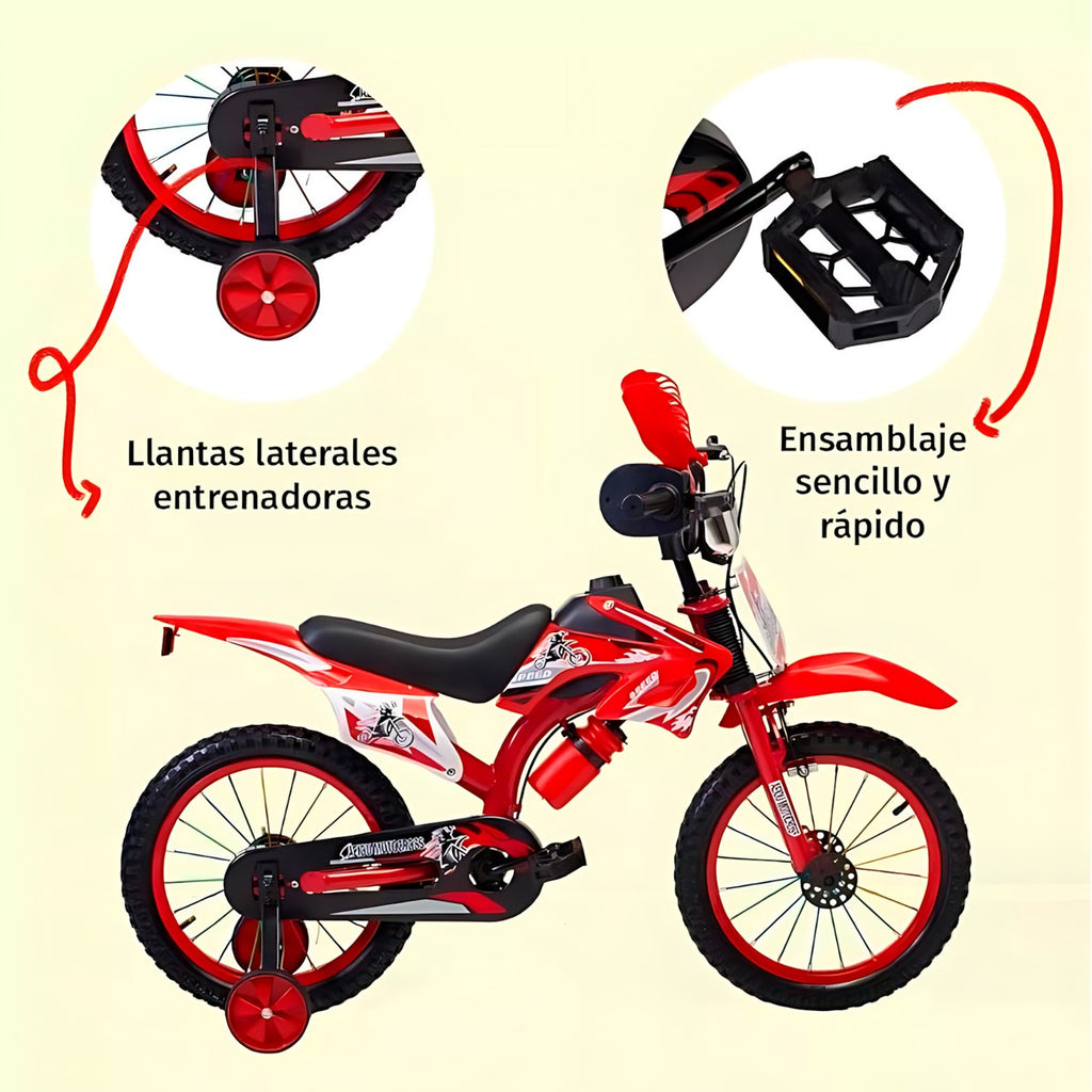Bicicleta de Niño Motocross - Rojo