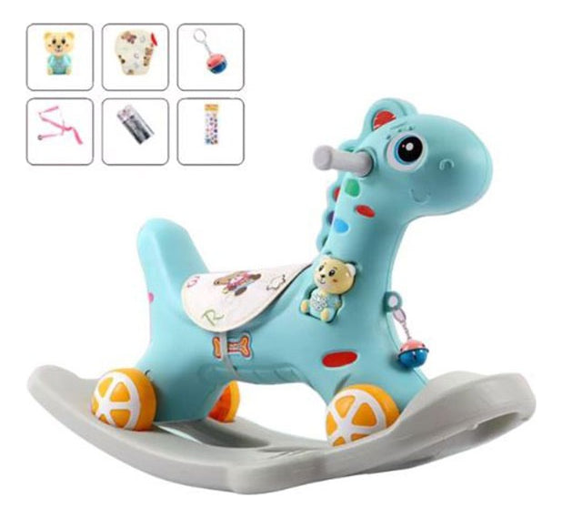 Caballo Mecedor Balancín - Celeste