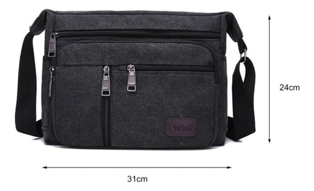 Morral Bandolera 5 Bolsillos - Negro