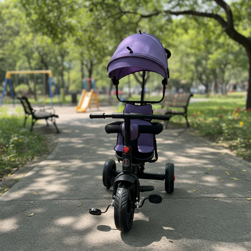 Triciclo Infantil con Capota + Manija - Violeta