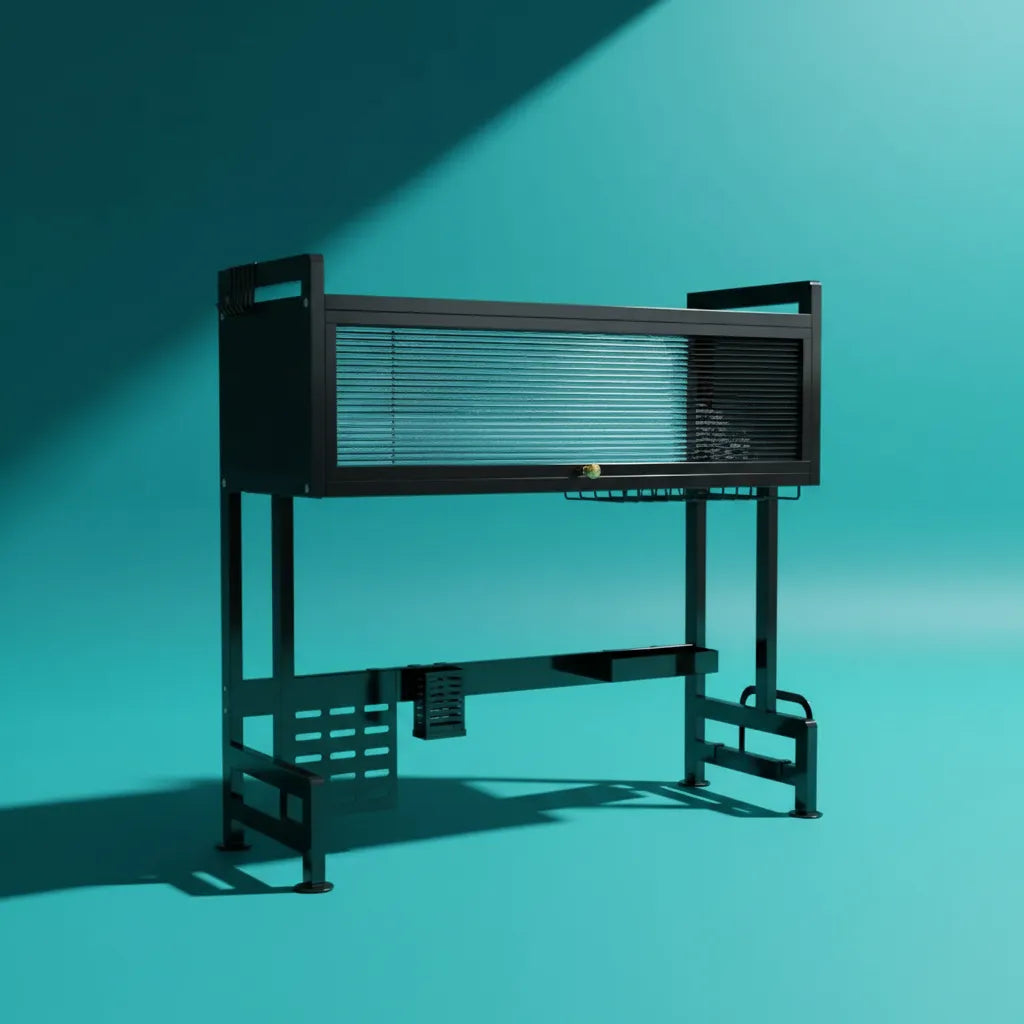 Escurridor De Vajilla Rack Con Puerta 85x29x77cm Color Negro