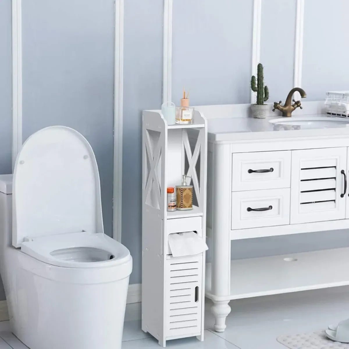 Mueble Organizador Multiuso Puerta Estantes Ideal Baño